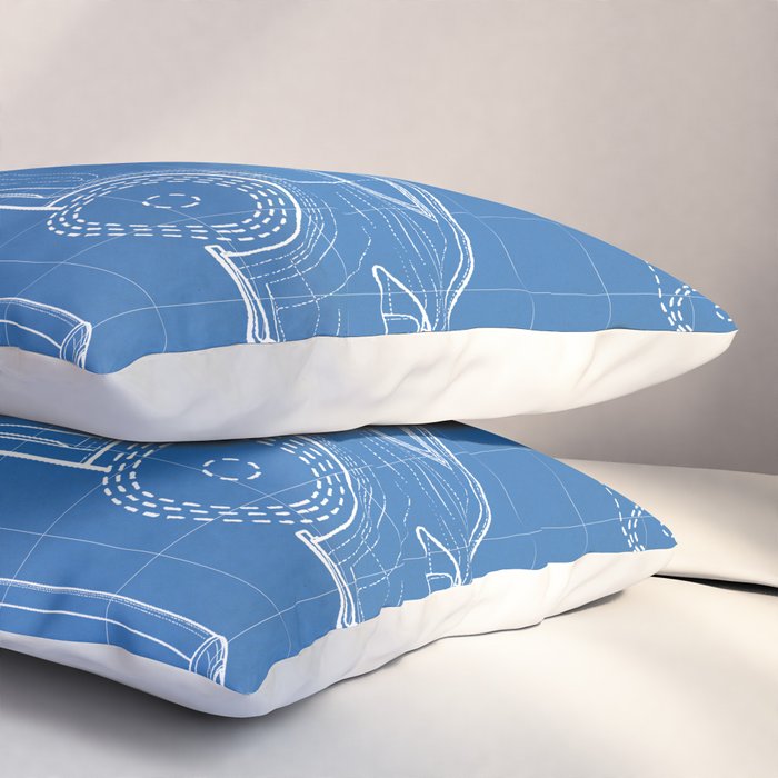 Tesla Model S Patent - Tesla Art - Blueprint Pillow Sham Gallery Image 3
