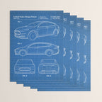 Tesla Model S Patent - Tesla Art - Blueprint Wrapping Paper Gallery Image 3
