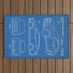 Tesla Model S Patent - Tesla Art - Blueprint Outdoor Rug Gallery Image 1