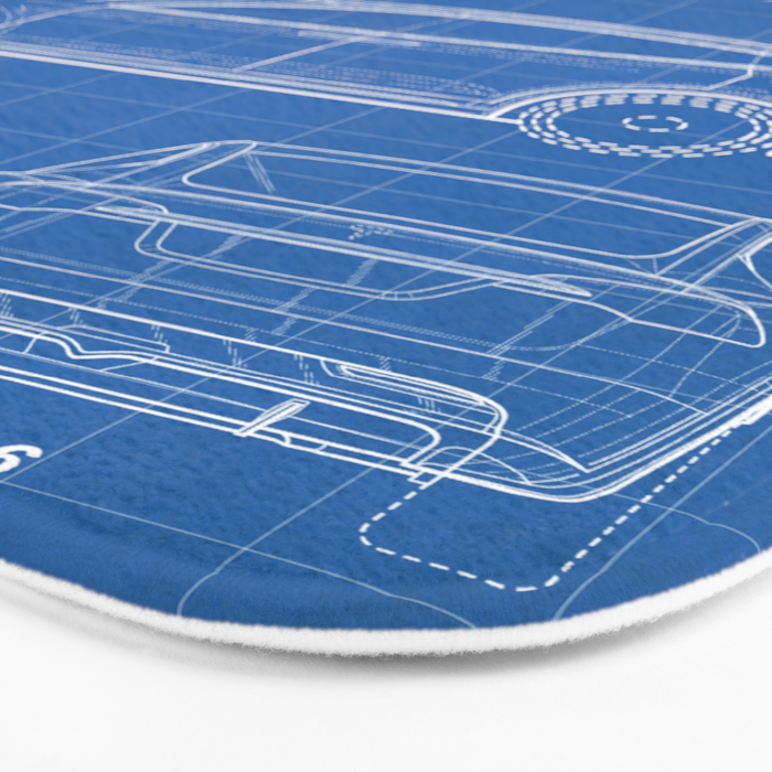 Tesla Model S Patent - Tesla Art - Blueprint Bath Mat Gallery Image 3