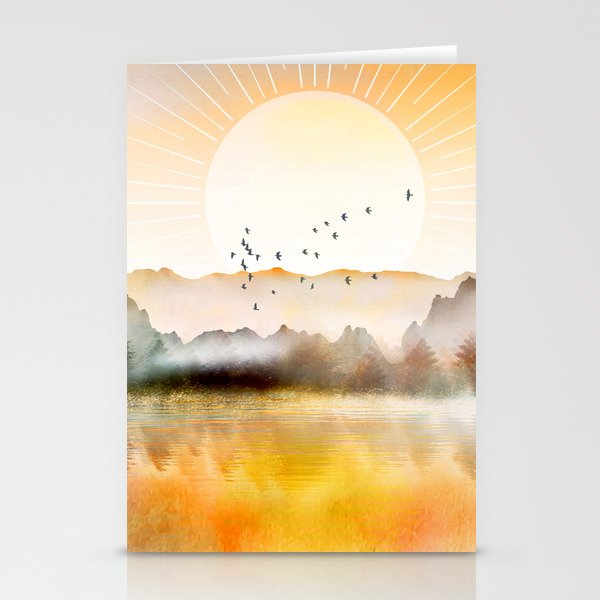 Lake Sunrise Stationery Card Gallery Image 2