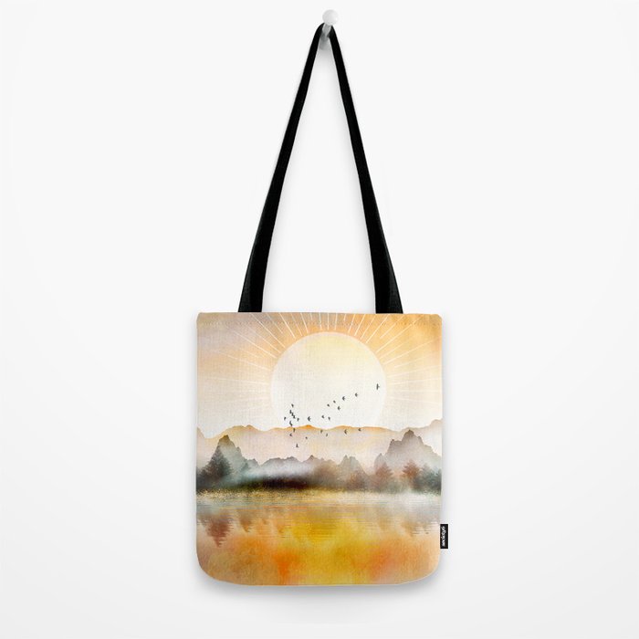 Lake Sunrise Tote Bag Gallery Image 2