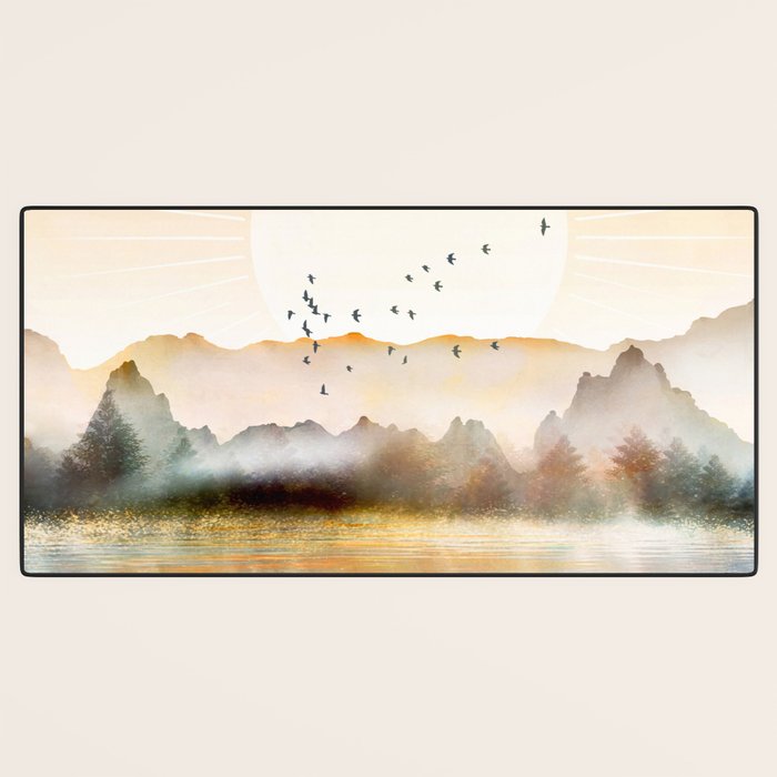 Lake Sunrise Desk Mat Gallery Image 3