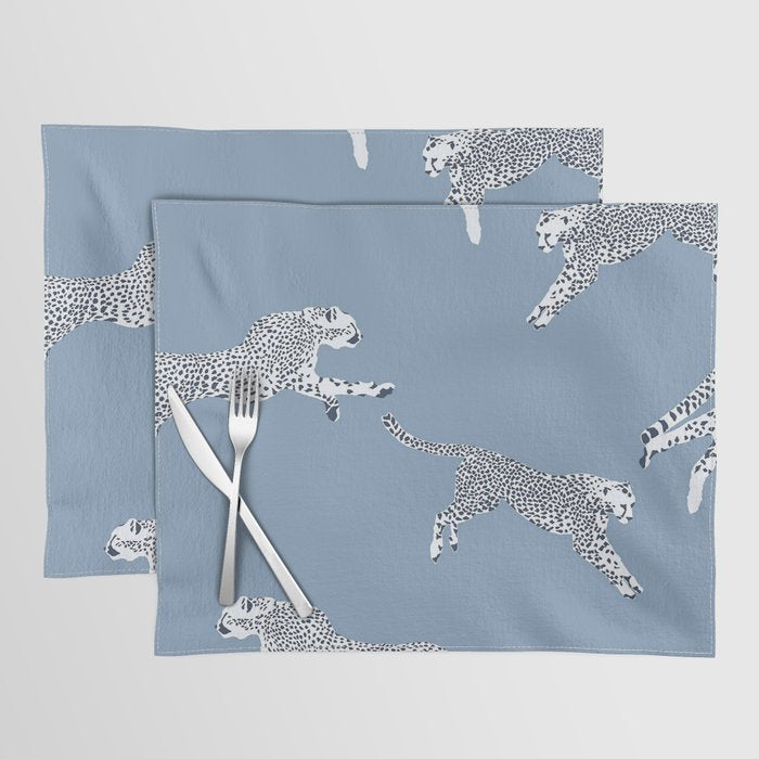 Leaping Cheetahs Cornflower Placemat Gallery Image 1