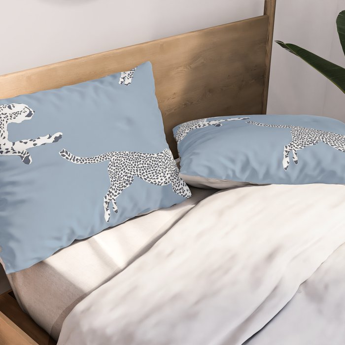 Leaping Cheetahs Cornflower Pillow Sham Gallery Image 2