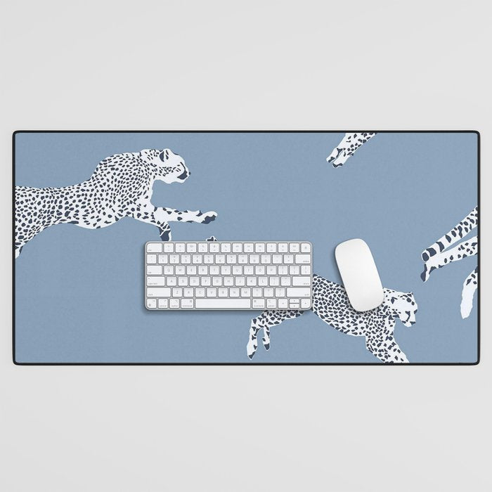 Leaping Cheetahs Cornflower Desk Mat Gallery Image 1