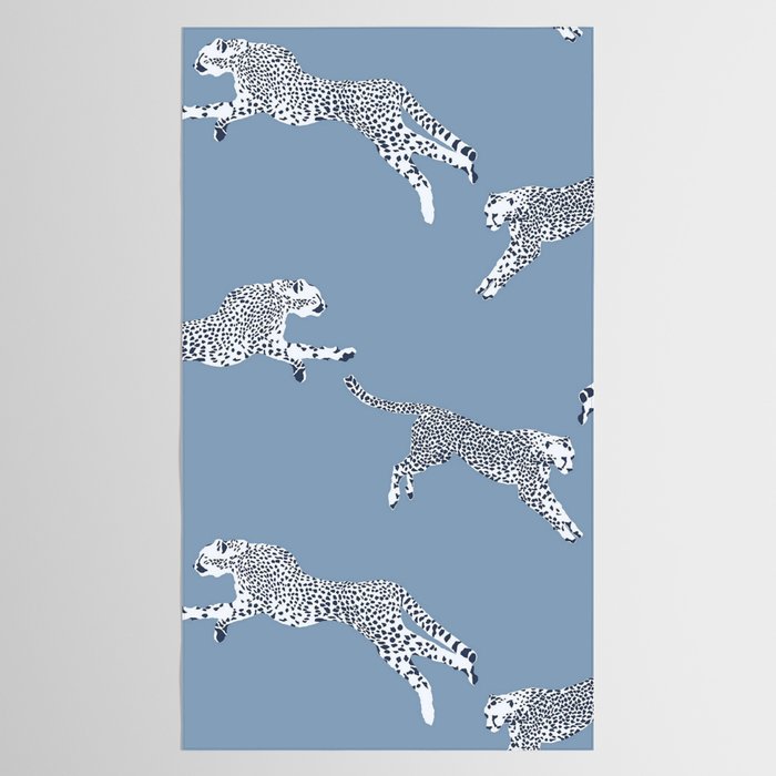 Leaping Cheetahs Cornflower Tablecloth Gallery Image 2