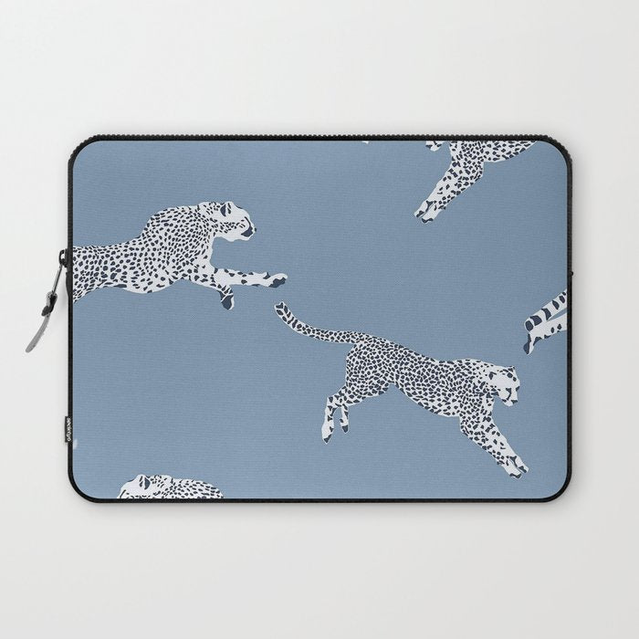 Leaping Cheetahs Cornflower Laptop Sleeve Gallery Image 1