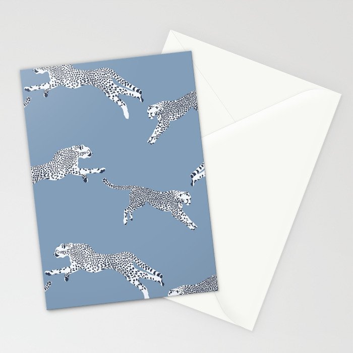 Leaping Cheetahs Cornflower Stationery Card Gallery Image 2