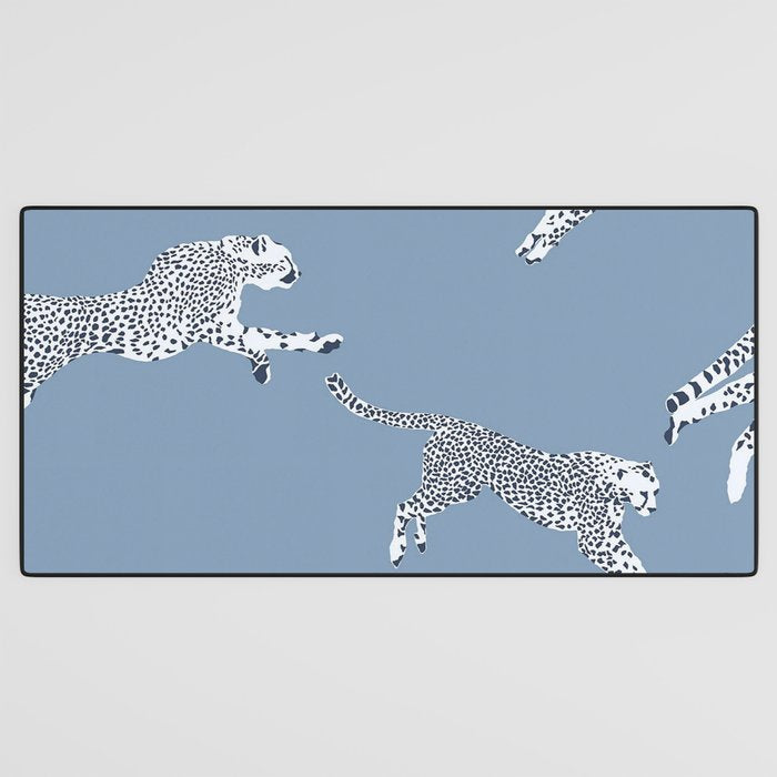 Leaping Cheetahs Cornflower Desk Mat Gallery Image 3