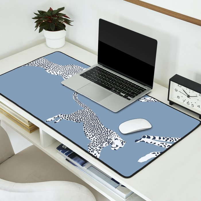 Leaping Cheetahs Cornflower Desk Mat Gallery Image 2