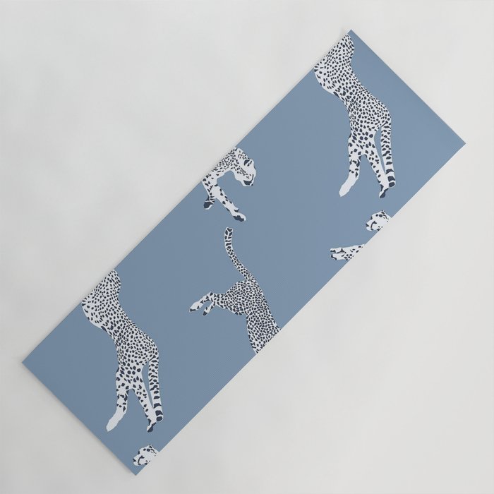 Leaping Cheetahs Cornflower Yoga Mat Gallery Image 1