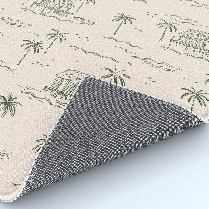 Vintage palm tree beach house pattern Rug Gallery Image 4