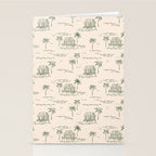 Vintage palm tree beach house pattern Stationery Card Gallery Image 2