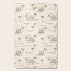 Vintage palm tree beach house pattern Cutting Board Gallery Image 1