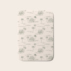 Vintage palm tree beach house pattern Bath Mat Gallery Image 1
