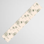 Vintage palm tree beach house pattern Table Runner Gallery Image 3