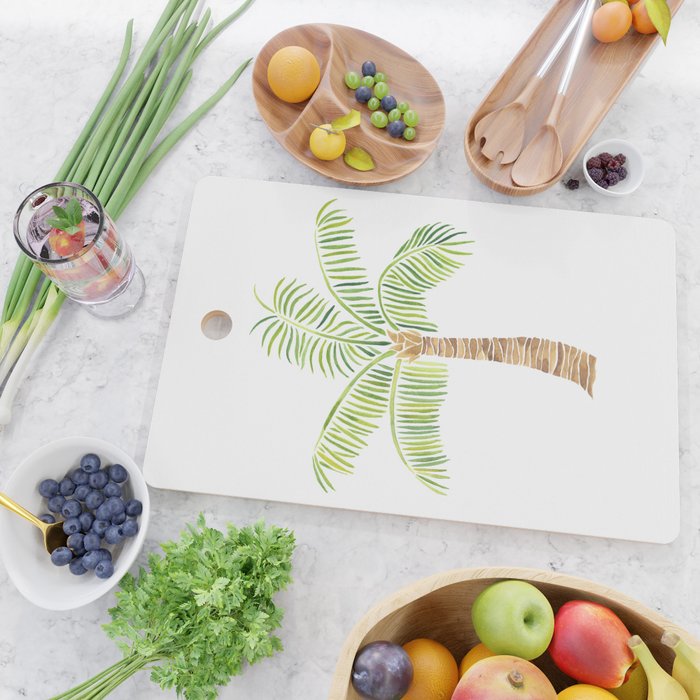 Palm Tree Watercolor Cutting Board Gallery Image 2
