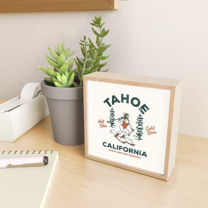 Tahoe, California - Pants Are For Tourists. Funny Ski & Beer Art Mini Art Print Gallery Image 2