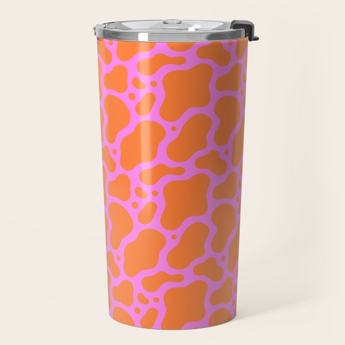 Abstract pink cow print shape pattern Travel Mug Gallery Image 2