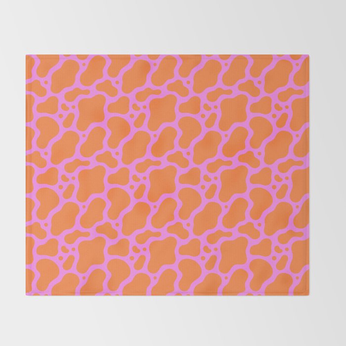 Abstract pink cow print shape pattern Throw Blanket Gallery Image 2