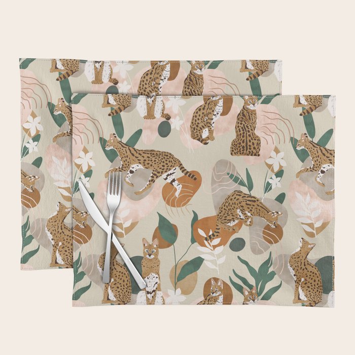 Serval cat abstract nature Placemat Gallery Image 1