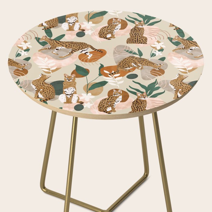 Serval cat abstract nature Side Table Gallery Image 2