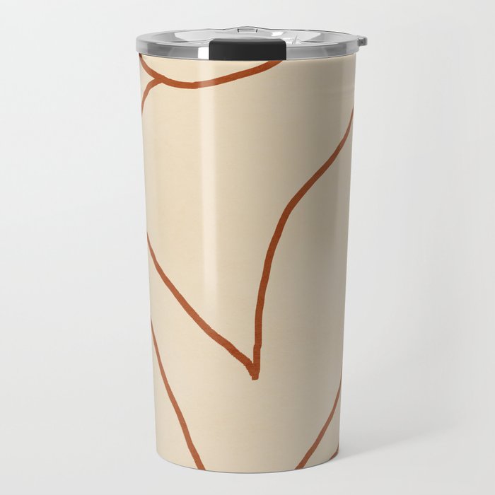Abstract line art 2 Terracotta 2 Travel Mug Gallery Image 1