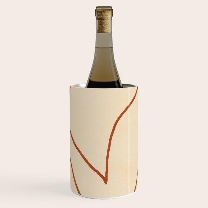 Abstract line art 2 Terracotta 2 Wine Chiller Gallery Image 1