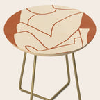 Abstract line art 2 Terracotta 2 Side Table Gallery Image 2
