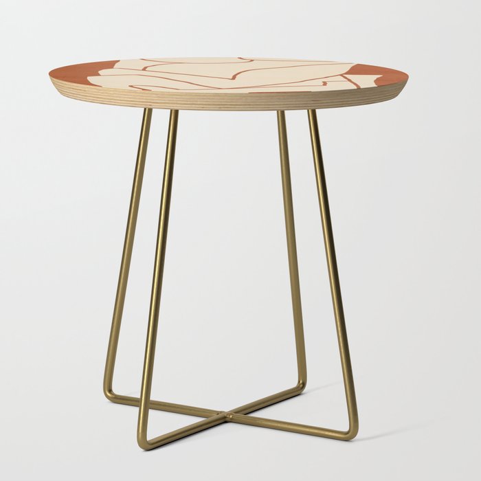 Abstract line art 2 Terracotta 2 Side Table Gallery Image 1