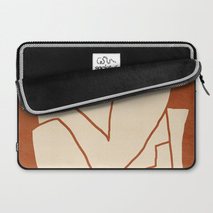 Abstract line art 2 Terracotta 2 Laptop Sleeve Gallery Image 2