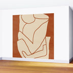 Abstract line art 2 Terracotta 2 Wall Mural Gallery Image 2