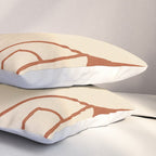 Abstract line art 2 Terracotta 2 Pillow Sham Gallery Image 3