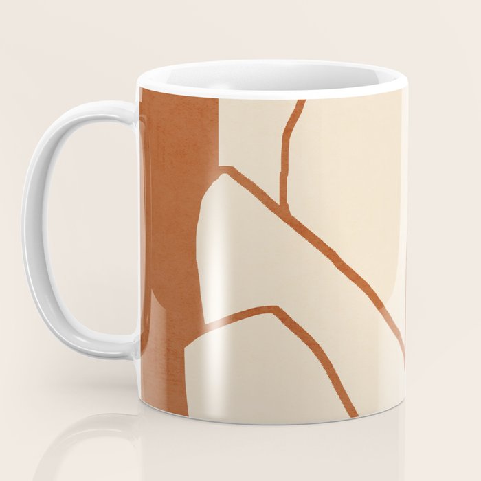 Abstract line art 2 Terracotta 2 Coffee Mug Gallery Image 3