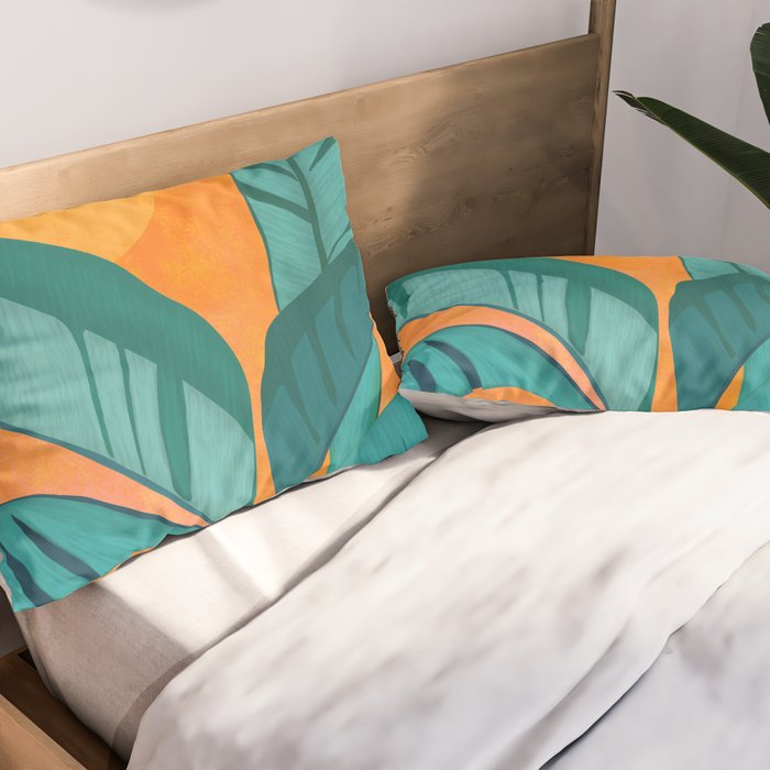 Island Sunset with Banana Tree Pillow Sham Gallery Image 2