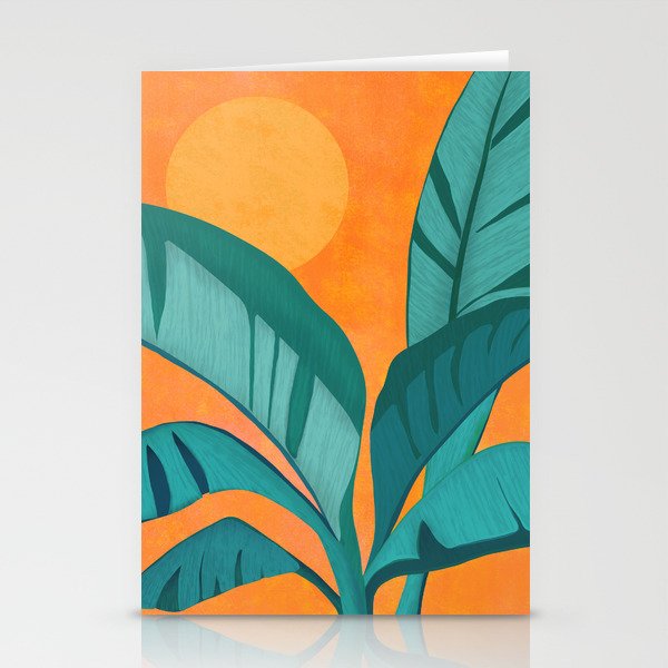 Island Sunset with Banana Tree Stationery Card Gallery Image 2