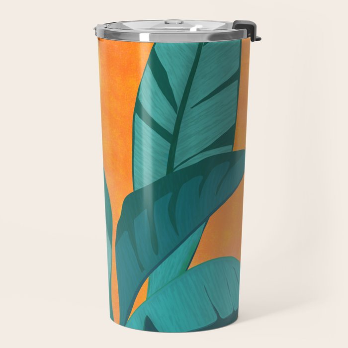 Island Sunset with Banana Tree Travel Mug Gallery Image 2