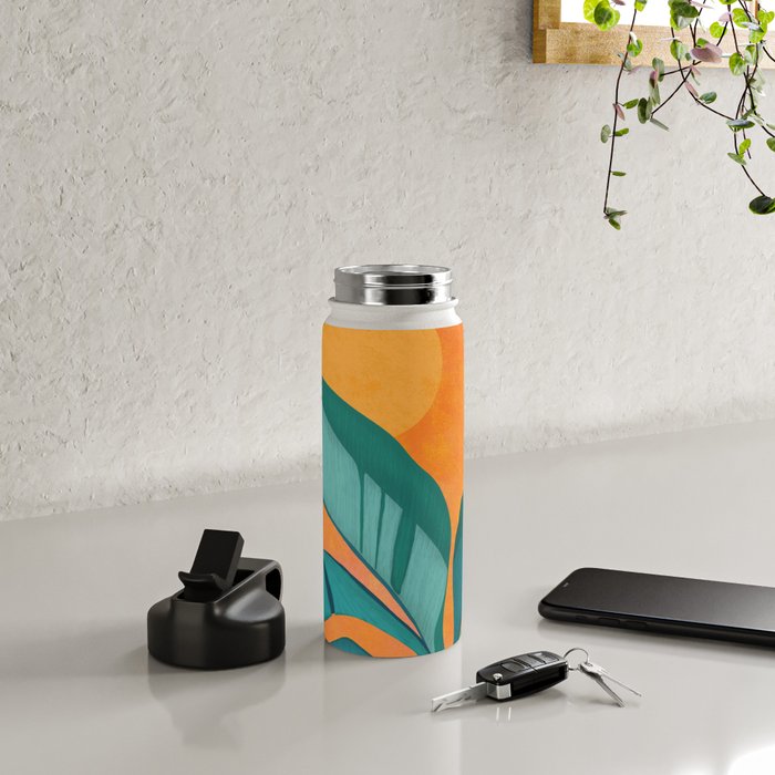 Island Sunset with Banana Tree Water Bottle Gallery Image 4