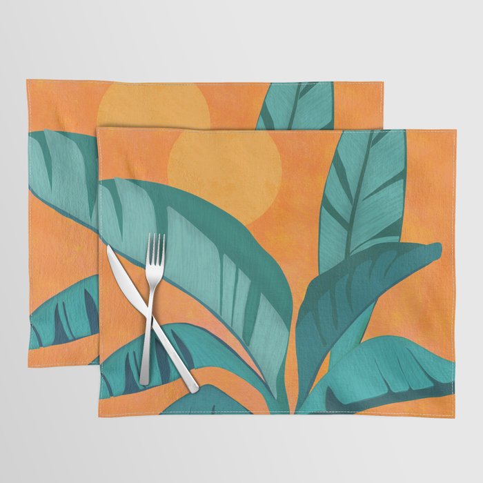 Island Sunset with Banana Tree Placemat Gallery Image 1
