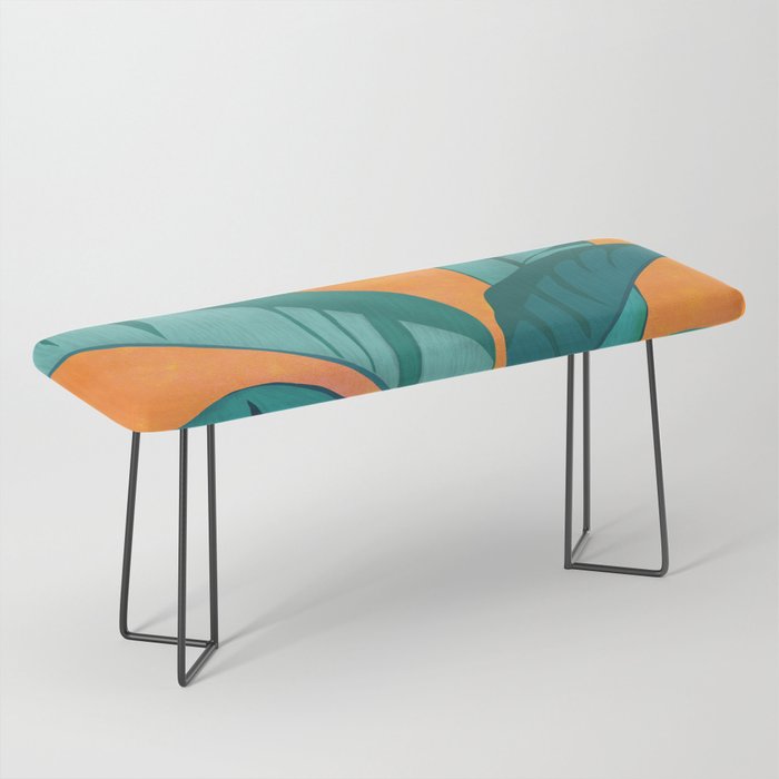 Island Sunset with Banana Tree Bench Gallery Image 1