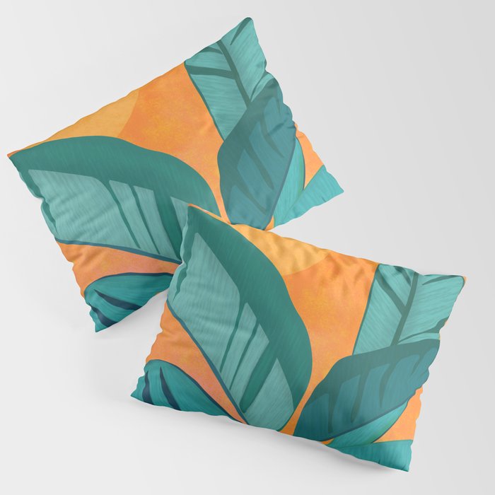 Island Sunset with Banana Tree Pillow Sham Gallery Image 1