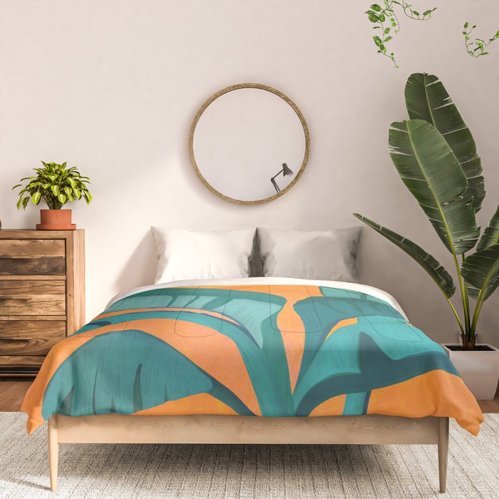 Island Sunset with Banana Tree Comforter Gallery Image 3