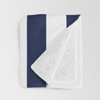 Nautical Navy Blue and White Stripes Throw Blanket Gallery Image 3