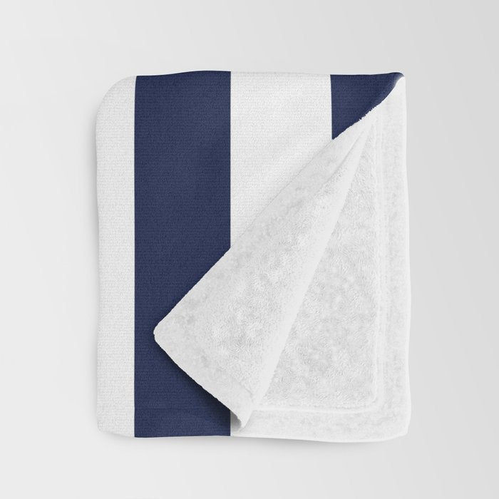 Nautical Navy Blue and White Stripes Throw Blanket Gallery Image 3