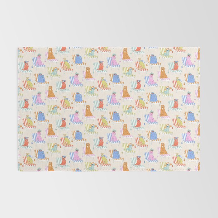 Beach Chair Dogs Rug Gallery Image 2