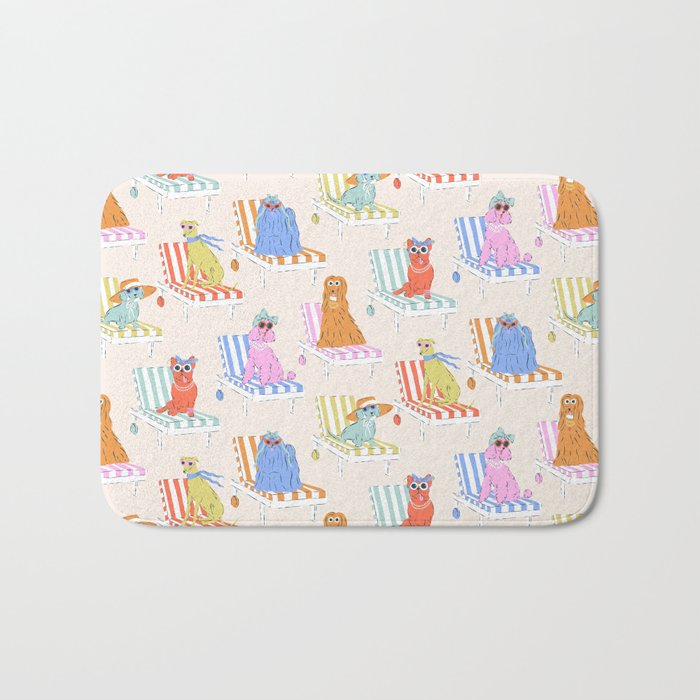 Beach Chair Dogs Bath Mat Gallery Image 1
