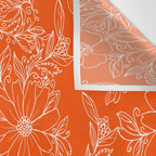 Hand drawn white bright orange modern floral Wall Tapestry Gallery Image 3