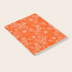Hand drawn white bright orange modern floral Notebook Gallery Image 2