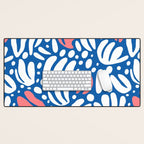 Abstract blue nature leaf shape art pattern Desk Mat Gallery Image 1